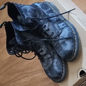 Dr Martens Pascal Black/Charcoal Grey  Tie Die Printed Suede